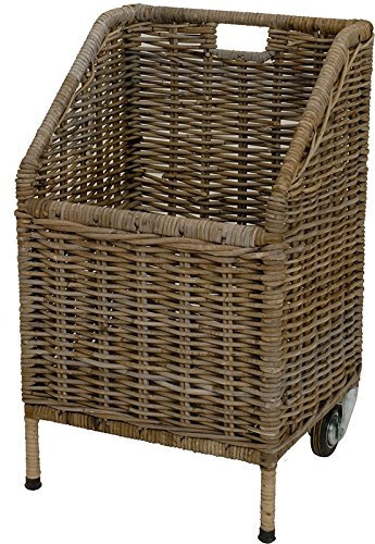 Korb-Outlet Holzwagen/Aufbewahrungskorb aus Kubu-Rattan Naturrohr/Zeitungswagen