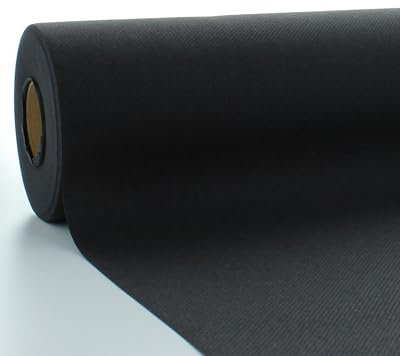 Sovie HORECA Linclass Airlaid Tischdeckenrolle Schwarz - Tischdecke 118cm x 25m - Einfarbige Papiertischdecke Rolle - Ideal für Party & Hochzeit