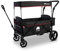 elvent® SmartCruiser City Bollerwagen - Handwagen faltbar mit Dach I Sitzpolster, Hecktasche, Feststellbremse, PU-Reifen, 5-Punkt-Gurt I für 2 Kinder | Teleskop-Zugstange (Schwarz)