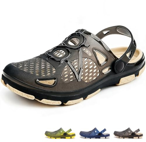 beister Mens Garden Clogs Mules, Anti-Slip Water Shoes Breathable Sandals Slippers Outdoor, Beach, Shower