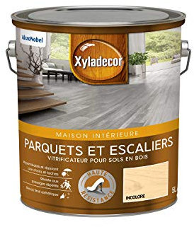 Xyladecor - Vitrificateur pour Sols Intérieurs en Bois Toutes Pièces - Parquets et Escaliers - Haute Résistance - Couleur : Satin Incolore - Quantité : 5L - 5324773