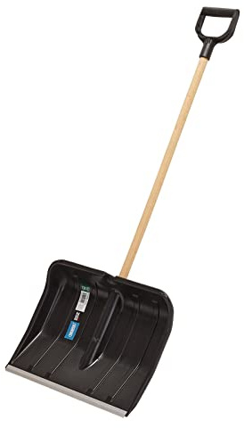 Draper 94107 Large Snow Shovel with FSC Wooden Handle, Black, One Size