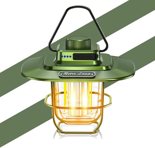 Camping Lantern, LETOUR Rechargeable Camp Lantern for Tent, 2000mAh USB Rechargeable Dimmable Warm Tent Light Waterproof Camping Lamp Lantern Power Bank for Camping, Hiking, Emergency, Fishing
