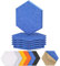 Hexagon Akustikplatten selbstklebend 12St. TONOR schallschutzplatten Schallschutz mit Hochdichte Wandfliesen Schalldämmung 30x26x1cm für Studio,Büro,Akustische Behandlung Wanddekoration Blau