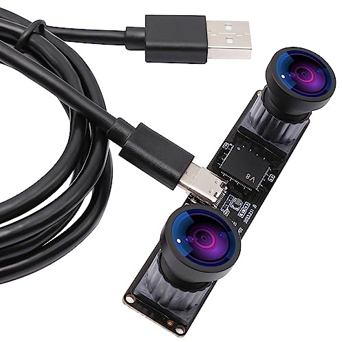 ELP 4MP Dual Lens USB Camera - Wide Angle, 1080P 60fps, Lightburn, Mini UVC USB2.0 Laser Engraver Camera Module for Computer & Raspberry Pi