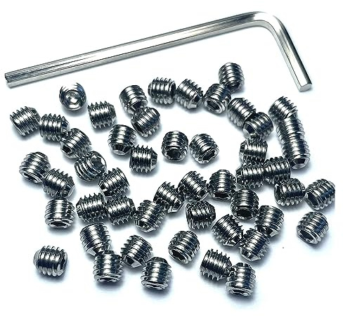 ZDingTech 50pcs Set Screws 10-32 x 3/16 inch 304 Stainless Steel Allen Head Hex Hexagon Socket Set Screws with 3/32 Allen Wrench,Set Grub Screws Hex Allen Head Socket Set Screws.(3/16 Length)