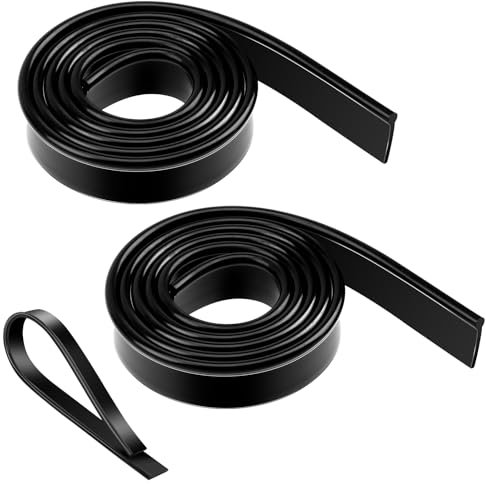 2 rollos de cuchillas de repuesto de goma, hoja de escobilla de goma de 41 pulgadas, repuesto de goma negra, cabezal de repuesto para ventanas, limpieza de vidrio, puertas de ducha