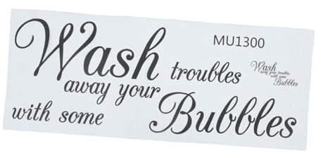 Angoily Wandaufkleber „wash Your Troubles Bubbles“ Abnehmbar Und Wiederverwendbar Zum Abziehen Und Aufkleben Heimdeko-Aufkleber PVC-Material Wasserabweisend Einfach Anzubringen