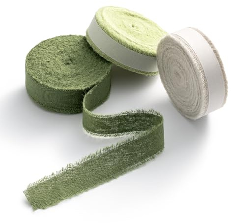 AOKSUNOVA Cinta de algodón, cinta de tela, cintas decorativas, cinta de regalo, verde