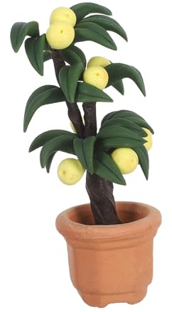 FRCOLOR Miniature Fruit Tree Set for Dollhouse 1:12 Scale Green Plant Model Artificial Pears for Diy Fairy Garden and Miniature Crafts