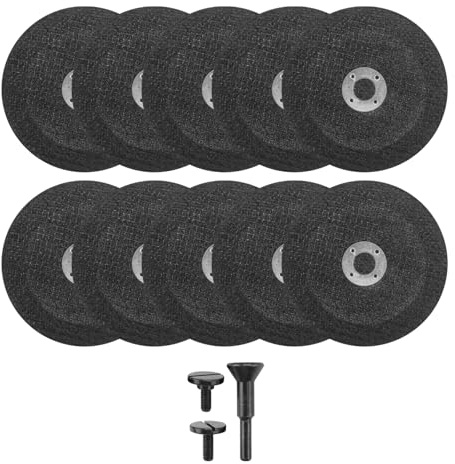 Puthernm Kit di mole da taglio da 3 pollici con mandrino da 1/4 pollici, dischi da taglio con foro per albero da 3/8 pollici 10 pezzi + 1 mandrino