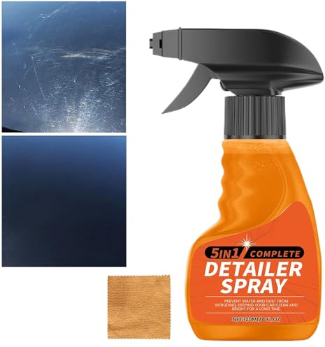 Snabbdetailerspray 5-i-1 120 ml rengöring glansboost hållbar finish | Detailing Spray Tar bort smuts, blockerar UV-strålar, långvarig finish, håller lack och vax nytt för bildetaljering i