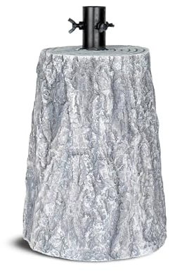 Base Tronco Decorativa per Albero di Natale – Finto Ceppo Effetto Legno, Supporto Albero Ø 3,5 cm – Disponibile in 2 Misure (H 32,5 cm e H 39,5 cm) – Colori Grigio o Marrone - 32.50 cm - Grigio