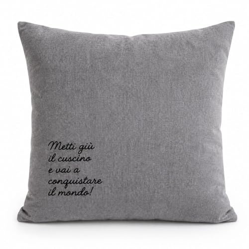 OTHERWISETRIVIAL Festa Della Mamma Federa Cuscino Personalizzabile con Ricamo, 45x45cm,Poliestere Morbido, Cerniera Invisibile|Cuscino Personalizzato (GRIGIO)