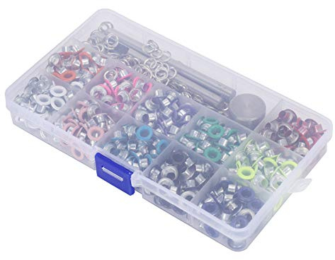 Juego de Ojales Kit de Ojales Remache Hueco Multicolor Herramienta de Manualidades DIY para Ropa de Cuero Carpas de Lona Zapatos Sombreros 440 Piezas 11 Colores con Varillas de
