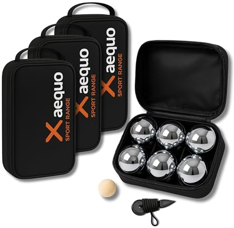 GRENADINE BOUTIQUE Set Complet Pétanque Acier Chromé – 6 ou 8 Boules – Mallette Rigide, But Bois, Mesureur – Jeu Extérieur Famille Jardin Camping