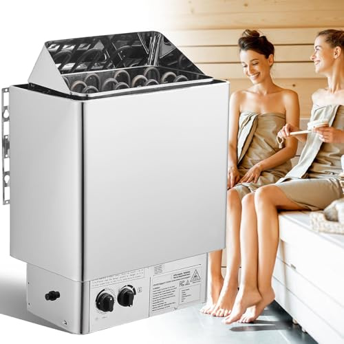 Lunauemaya Riscaldatore Elettrico per Sauna da 9kW, Stufa per Sauna con Regolatore Interno, Cabina Sauna per Bagno Umido e Secco, Attrezzatura per Sauna Domestica, Hotel, Spa, Doccia, Bagno Turco