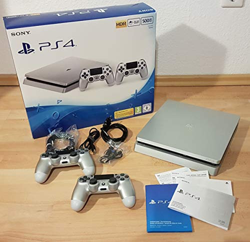 PlayStation 4 - Konsole (500GB, silber, slim) inkl. 2. DualShock Controller