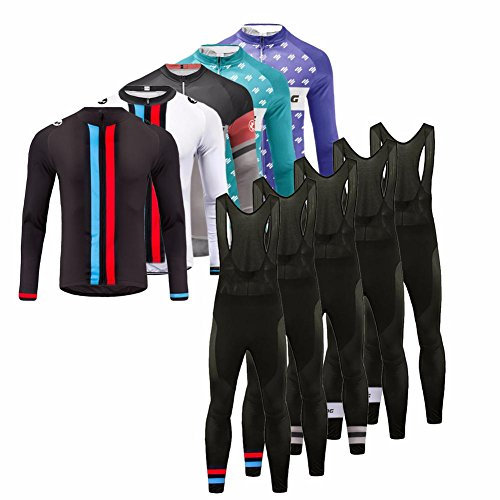 UGLY FROG Radsport Anzüge Herren Winter Warm halten with Fleece Langarm-Radsport-Trikot+Lange Lätzchen Dicht with Gel Pad Breathable Classic Bicycle Set
