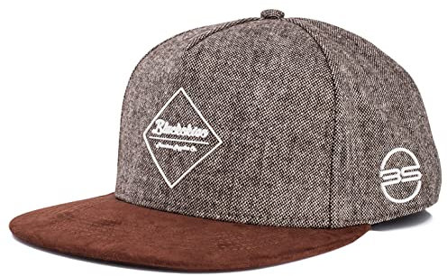 Blackskies Snapback Cap Schwarz Braun Grau Wolle Schirm Unisex Premium Baseball Mütze Kappe, Baal, Einheitsgröße