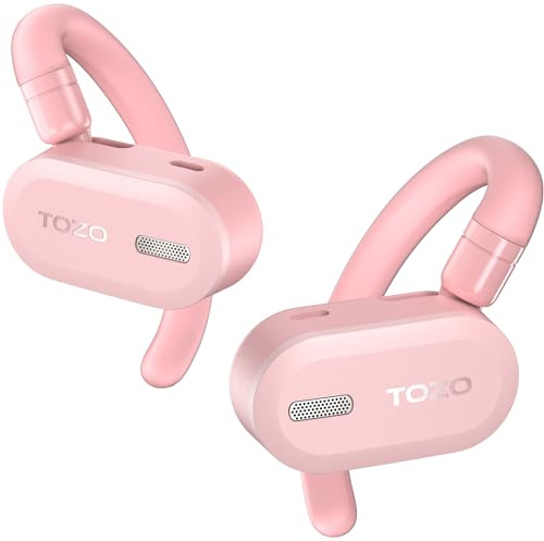 TOZO Open-Ear Headphones, Adjustable Ear Hooks, Ultra-Comfort, Punchy Bass Bluetooth Headphones 5.4 with Smart Digital Display, ENC Noise Cancelling Running Headphones, Fast Charging