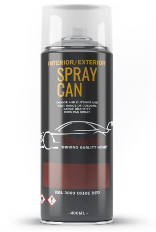 Xtremeauto Spray Paint Finish For Indoor And Outdoor Use Garden Cars Home Kitchen Bathroom Furniture Art Craft Bikes Radiators Metal Wood Plastic Glass UPVC Stone PVC RAL 3009 Oxide red