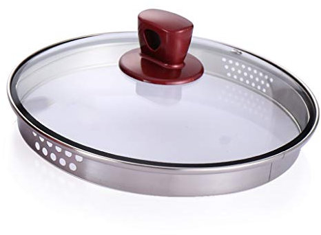 Pannlock Byte av pannlock Transparent glaskastrulllock för att passa alla sås- och stekersättningsgrytlock 32cm (18 cm)
