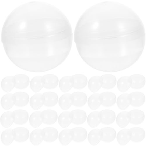 HOMSFOU 50 Stück Transparente -Schale Leere Bingokugeln Klare Zierkugeln Automatenkugel Durchsichtige Christbaumkugeln Aus Kunststoff Zuckerwattemaschine Plastik Kind Runden