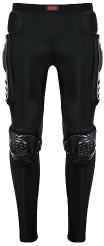 YuanDiann Motorrad-Rennhose Atmungsaktive Schutzhose mit Schutzpolster Stretch Motorradhosen Bikerhose Racing Fahrrad Motorcross Schwarz 3XL