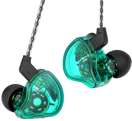 Yinyoo CCZ Melody 10mm Dual Magnetic Circuit In-Ear IEM Headphone, Earfins Design HiFi Deep Bass Earphone with 2PIN Detachable Cable for Audiophile(Green, without Mic)