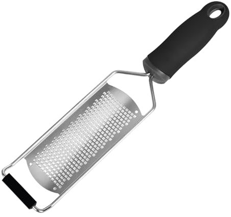 3 st rivjärn för köksost, 31 cm lång citronskål, rostfritt stål TPR-gripfrivare, fin parmesanrivare för potatis, zucchini, morötter, äpplen, kål och mjuk ost (svart)