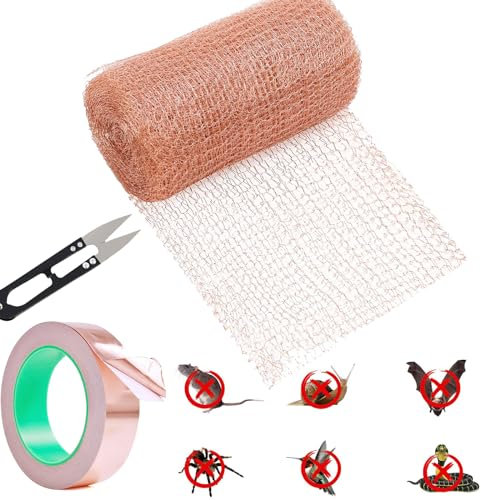Donubiiu Bande de cuivre contre les escargots, 3/6/12 m, barrière anti-limaces, protection contre les limaces, les souris, protection flexible des animaux, en tresse de cuivre, 3 m