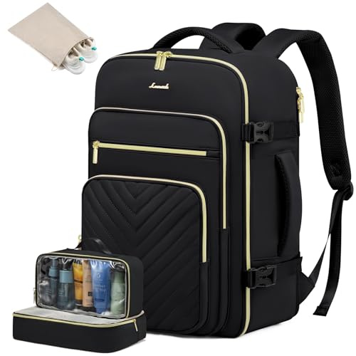 LOVEVOOK Handbagage ryggsäck flygplan, reseryggsäck kvinnor stor, vattentät laptopryggsäck kvinnor med laptopfack, resor ryggsäck weekender bag handbagage väska för resor arbete affärvandring