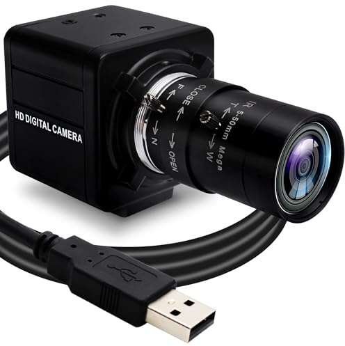 SVPRO 1080P 60fps USB Camera High Speed 260fps@360P,120fps@720P UVC Camera for Golf Swing,Maual Focus Webcam with 5-50mm Varifocal Lens 10X Optical Zoom for Computer Laptop
