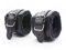 BONDAGERIE® Manette di colore nero per Giochi coppia Hard Nero in ecopelle, regolabile cinturino, accessorio uomo donna lui lei