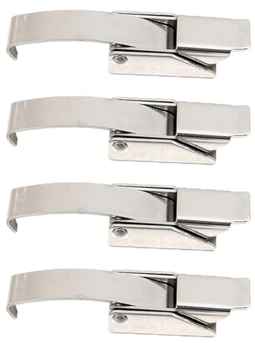 4 st vippspärr i rostfritt stål, 86 mm längd, hasp fånga klämklämma med fjäderstålskrok, växellås, mattklämmor för dörr, verktygslåda, fodral, bröstdörr, baklucka