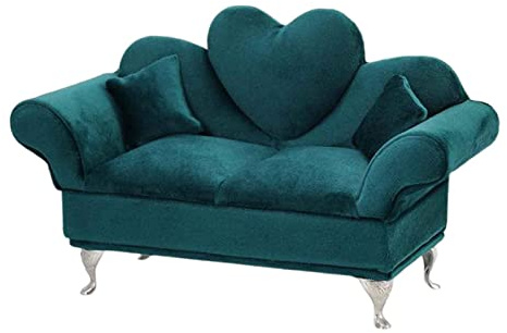 TTETTZ Joyero Organizador Mueble para Casa de Muñecas Caja para Recuerdos Y Porta Collares Hecho de Tela con Interior Suave Adecuado para Decoración del, Sofá Corazón
