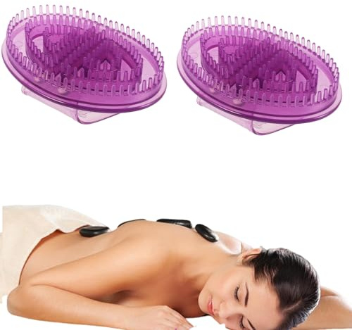 2 Pack Meridian Brush, Belly Massager, Meridian Massage Brush, 15x10cm, Silicone Manual Me-ridian Massage B-Rush,Handheld Silicone Body Massager for Feet, Legs, Hands, Neck, Muscles,Arms