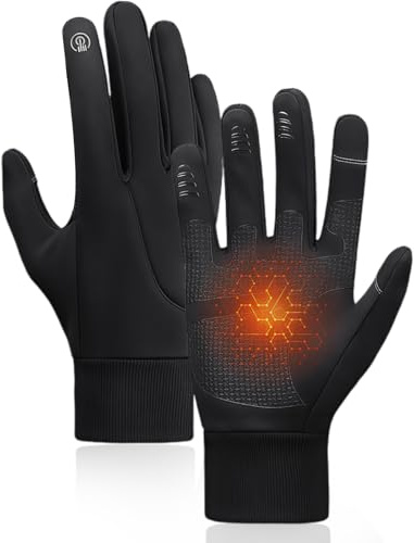 Favelable Thermo Winterhandschuhe, Laufen Handschuhe, Touchscreen Thermohandschuhe, Winddichte Fahrradhandschuhe, Wasserabweisend Handschuhe, Für Ski, Outdoor, Laufen Wandern, L