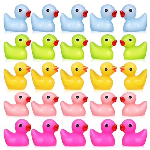 BESPORTBLE 25pièces Mini Canards Résine Figurines Miniatures Canards Décoration De Mini Jardin Petites Statues Résine Décoration De Paysage Mousses