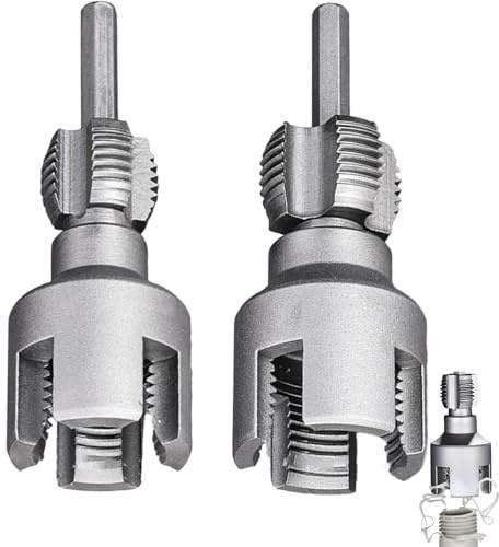 SKDFHOD Rörgängtappsset, 2 st. rörgängningsskärverktyg, 1/2 och 3/4 tums gängskärare rörgängborr, rörgängskärare PVC, gängskärare för linnen och yttre gänga av rör