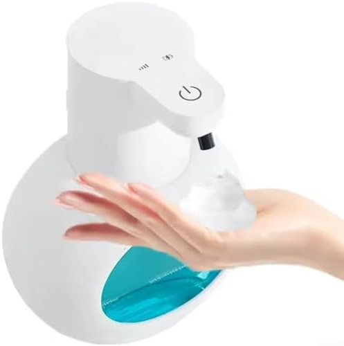 Dispensador de jabón, dispensador de desinfectante de manos con sensor automático P2, líquido de jabón eléctrico montado en la pared para hoteles y hogares (burbujas)