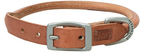 Terrain D.O.G. Harness Leather Rolled Dog Collar Russet 17 (15 - 18 in., 3/4 in. width)