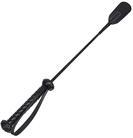 Zhichengbosi 45 CM / 17.7 INCH Horse Riding Crop, Black Faux Leather Horse Whips for Horse Outdoor Training