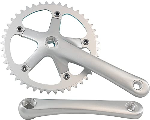 WEERAS Urban Folding Bicycle Crankset Single Tooth Disc 44T 130BCD 170mm Crank Set is Suitable for Most Single Speed Bicycles