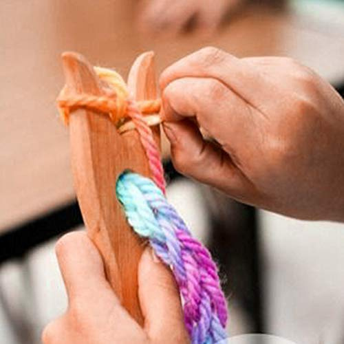 Miokycl Forchetta tipo di legno strumenti per maglieria fai da te strumenti di tessitura per braccialetto collana strumenti intrecciati
