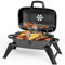Warmiehomy Portable Smoker BBQ Charcoal Barbecue Grill Small BBQ Outdoor Grill with 2 Levels of Cooking Area for Party Camping Backyard, Black(68×34×36cm)