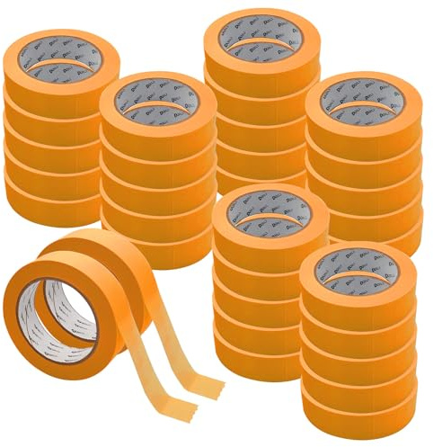 ARLI Kreppband 32x Goldband 30mm x 50m Acrylat Abdeckband ECO für Maler und Lackierer Malerkrepp Tape Papiertape Abklebeband Abdeckkrepp (32 Stück Rollen)