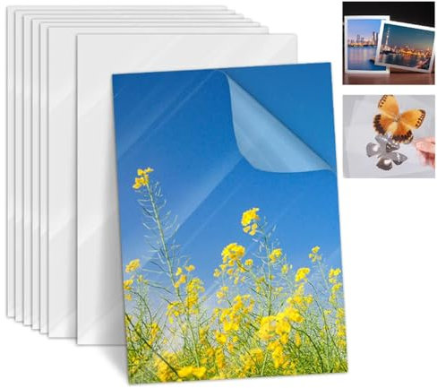 25 Stück Selbstklebende Laminierfolien A4 - Kaltlaminierfolie Wasserdichte Laminatfolien Transparente für Visitenkarten Fotoaufkleber, Keine Maschine Erforderlich