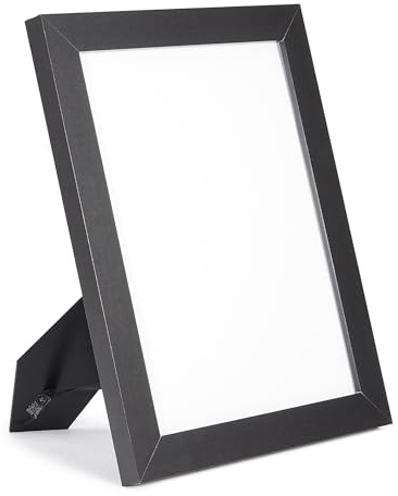 Amazon Basics - Cornice Rettangolare in Legno per Documenti/Foto, 28cm x 21,6cm, Nero